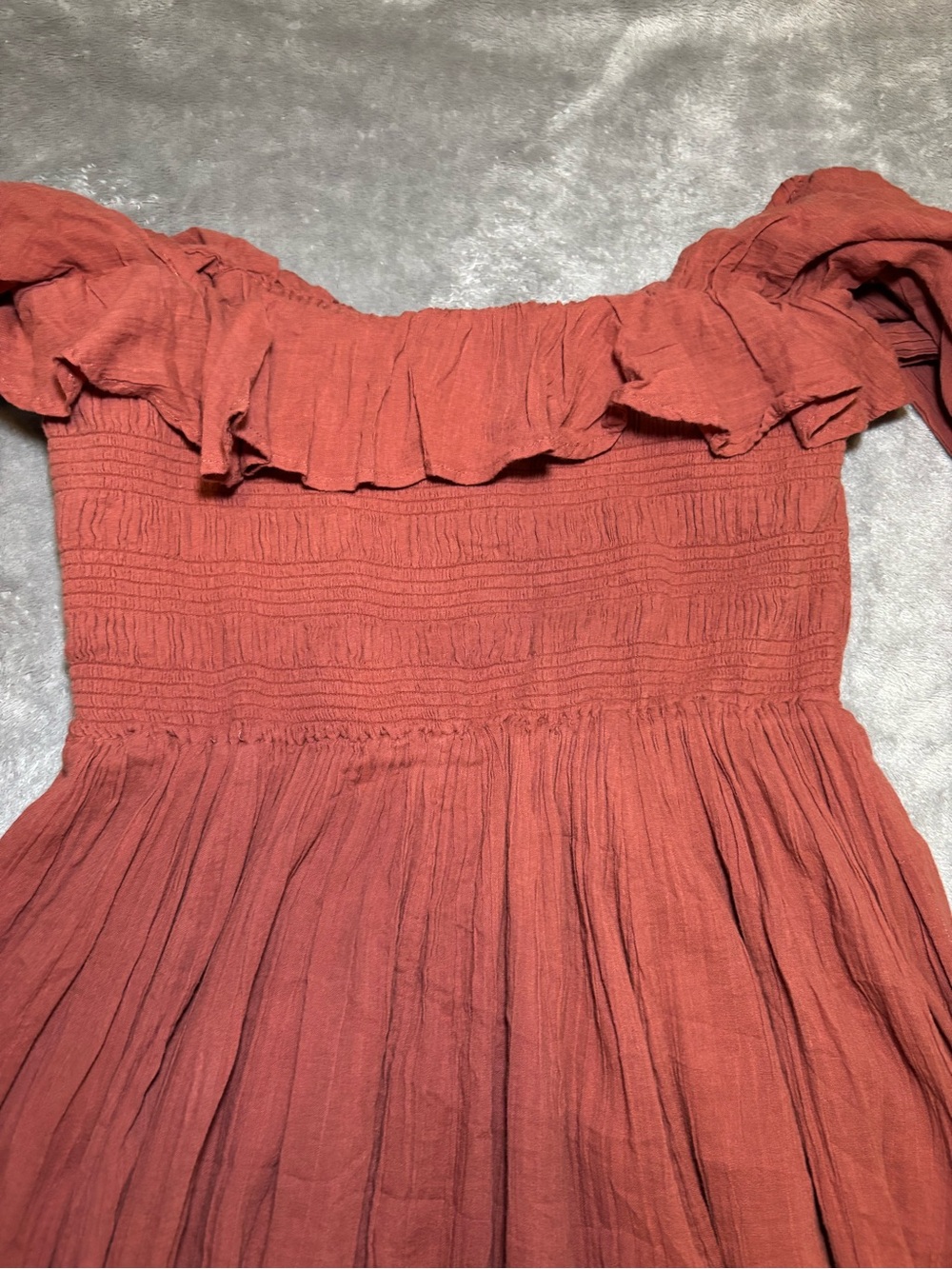 Free People Oasis Midi Dress in Rust/Terracotta — Size M/L - Picture 6 of 13